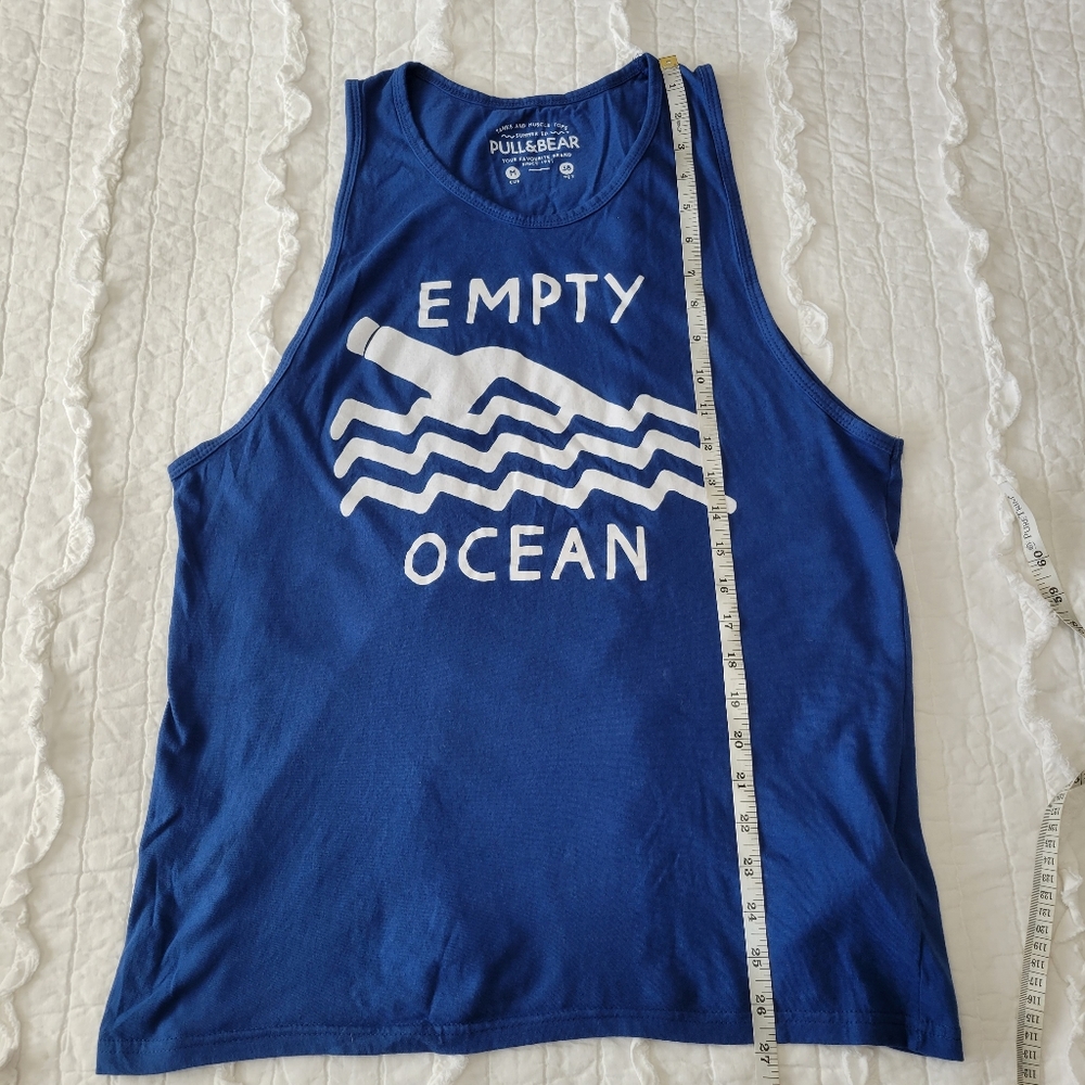 Pull&Bear Empty Ocean Tank Top M Euc Blue And Whi… - image 5
